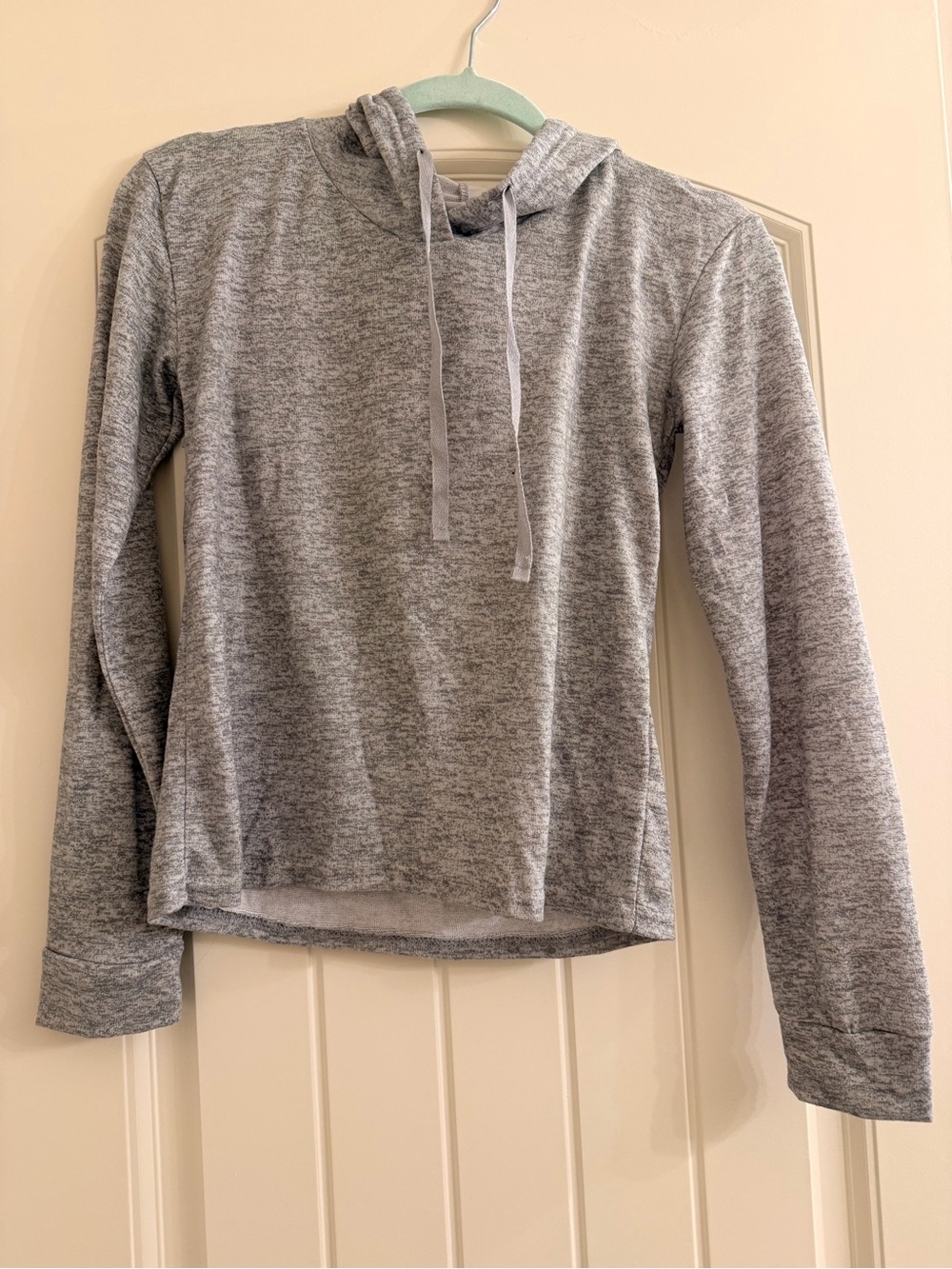 Hello Soho Heather Gray Lightweight Hoodie Top